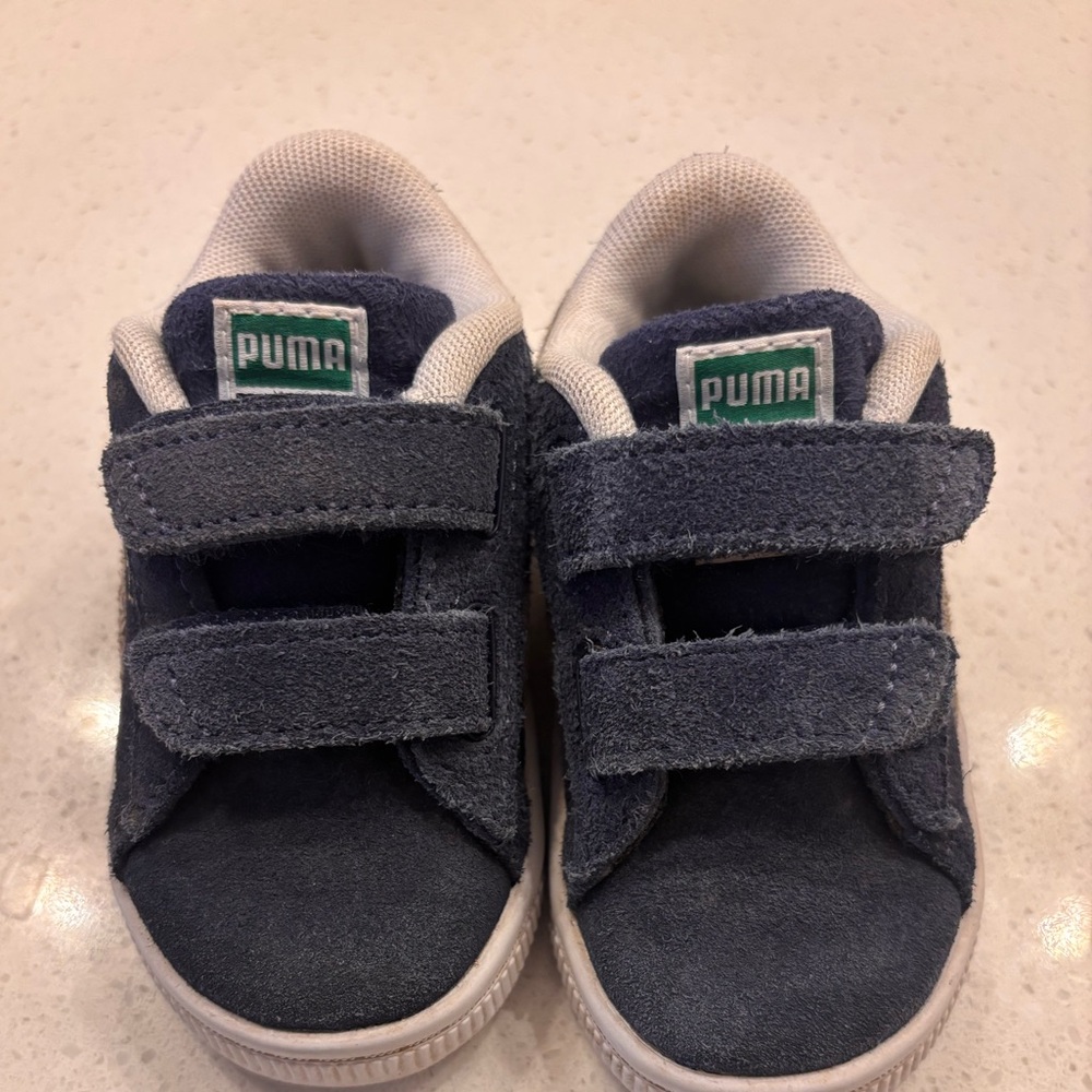Puma Toddler Navy Suede Velcro Sneakers